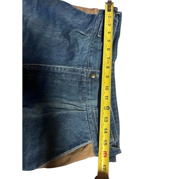 Vintage Rare Saint Laurent Sport 100% Cotton Wide Leg Jeans Size 33 Button Logos - Picture 11 of 16